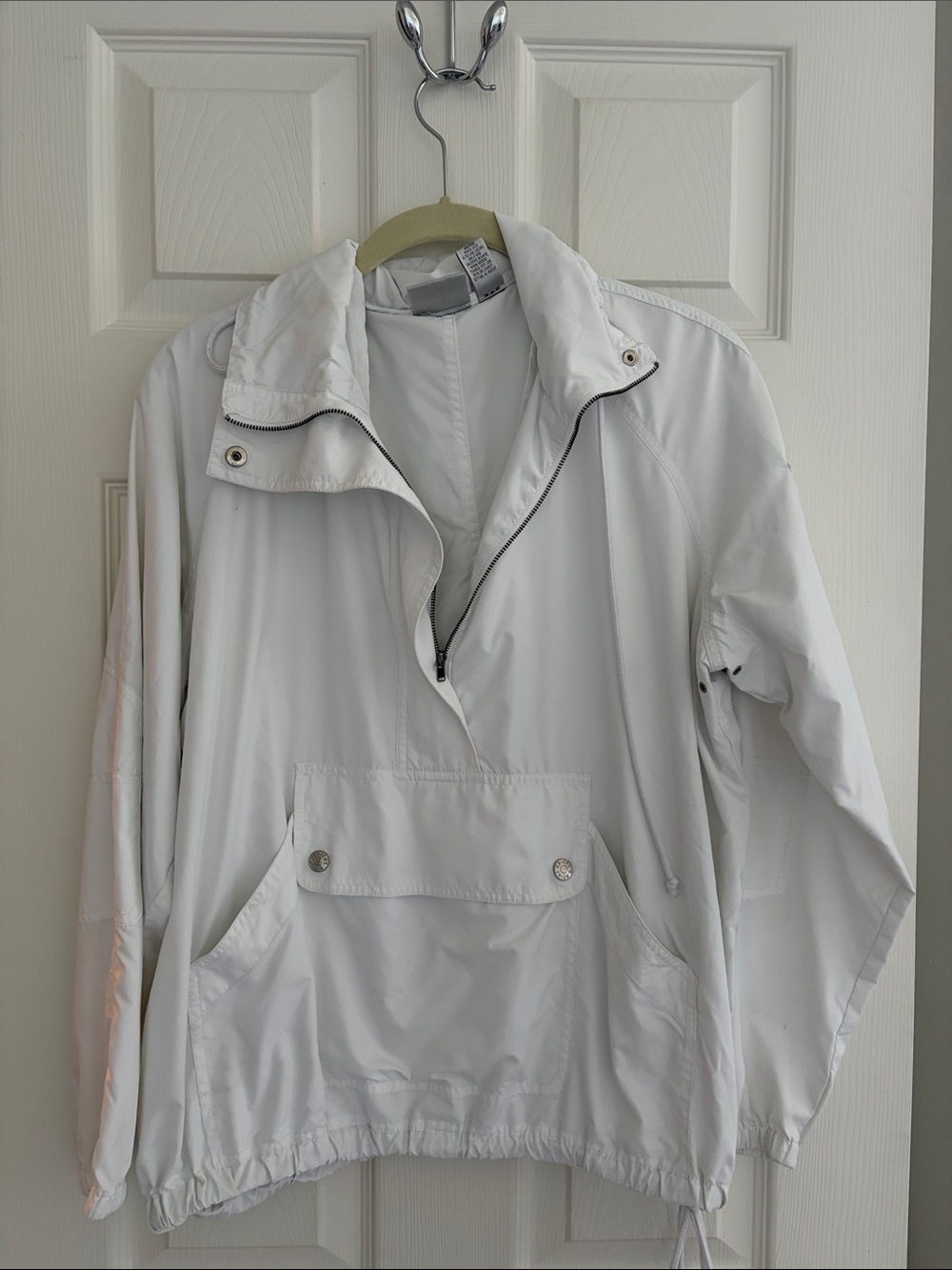 Chico's White Half-Zip Pullover Windbreaker